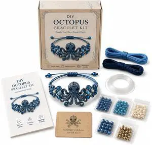 DIY Beaded Bracelet Animal Making Kit with Instruction Sheet | Octopus Design, 3D Beadwork, Beginner-Friendly, Jewelry Craft Kit, for Craft Lovers DIY Beaded Bracelet Animal Making Kit with Instruction Sheet | Octopus Design, 3D Beadwork, Beginner-Friendly, Jewelry Craft Kit, for Craft Lovers