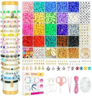 Clay Beads Bracelet Making Kit for Beginner, 5000 Pcs Preppy Polymer Clay Beads with Charms Kit for Jewelry Making, DIY Arts and Crafts Birthday Gifts Toys for Kids Age 6-13 Clay Beads Bracelet Making Kit for Beginner, 5000 Pcs Preppy Polymer Clay Beads with Charms Kit for Jewelry Making, DIY Arts and Crafts Birthday Gifts Toys for Kids Age 6-13