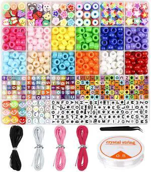Bracelet Making Kit, Beads for Bracelets Making Pony, Kandi, Polymer Clay, Smile Face & Letter Beads for Jewelry Making, DIY Arts and Crafts Gifts Toys for Girls Age 6-12 Bracelet Making Kit, Beads for Bracelets Making Pony, Kandi, Polymer Clay, Smile Face & Letter Beads for Jewelry Making, DIY Arts and Crafts Gifts Toys for Girls Age 6-12