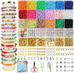 5100 Clay Beads Bracelet Making Kit, Flat Preppy Beads for Friendship Jewelry Making,Polymer Heishi Beads with Charms Gifts for Teen Girls Crafts for Girls Ages 8-12 5100 Clay Beads Bracelet Making Kit, Flat Preppy Beads for Friendship Jewelry Making,Polymer Heishi Beads with Charms Gifts for Teen Girls Crafts for Girls Ages 8-12