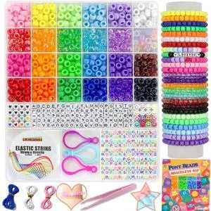 24Color 1000PCS Kandi Pony Beads Bracelets Jewelry Making Kits | Necklace Hair Braiding Letter Beads and Charms for DIY Hair Braiding, Craft and Gift for Girls 24Color 1000PCS Kandi Pony Beads Bracelets Jewelry Making Kits | Necklace Hair Braiding Letter Beads and Charms for DIY Hair Braiding, Craft and Gift for Girls