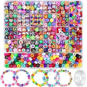 1200 Pcs Polymer Clay Beads Bracelet Making Kit, 25 Style Animal Fruit Flower Butterfly Bunny Pony Letter Beads Charms for Jewelry Making, DIY Art and Crafts Toys Gifts 1200 Pcs Polymer Clay Beads Bracelet Making Kit, 25 Style Animal Fruit Flower Butterfly Bunny Pony Letter Beads Charms for Jewelry Making, DIY Art and Crafts Toys Gifts