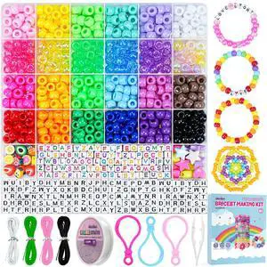 1000PCS Pony Beads Bulk Bracelet Making Kit, 24 Colors Kandi Beads for Bracelets and Jewelry Making, Letter Beads and Charms for DIY Hair Braiding, Craft and Gift for Girls 1000PCS Pony Beads Bulk Bracelet Making Kit, 24 Colors Kandi Beads for Bracelets and Jewelry Making, Letter Beads and Charms for DIY Hair Braiding, Craft and Gift for Girls