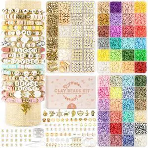 Clay Beads 3 Boxes Bracelet Making Kit, 10800pcs Beads for Jewelry Making, Letter Beads for Friendship Bracelets DIY Arts and Crafts Gifts for Girls Adults Clay Beads 3 Boxes Bracelet Making Kit, 10800pcs Beads for Jewelry Making, Letter Beads for Friendship Bracelets DIY Arts and Crafts Gifts for Girls Adults