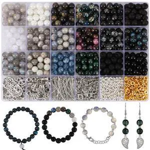 Glass Beads for Jewelry Making, 18 Colors Glass Beads for Bracelets Making kit Including 2-8mm Bead spacers/Lava Beads/Stone Rock DIY Jewelry Making Supplies for Adults (Thanksgiving, Christmas) Glass Beads for Jewelry Making, 18 Colors Glass Beads for Bracelets Making kit Including 2-8mm Bead spacers/Lava Beads/Stone Rock DIY Jewelry Making Supplies for Adults (Thanksgiving, Christmas)