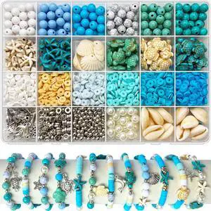 1860Pcs Ocean Beads for Bracelets Making Kit, Blue and White Summer Beach Bead for Jewelry Making, Sea Turtle Shell Starfish Shape Beads 8mm Round Cly Bead for DIY Craft Bracelets Earring (Blue) 1860Pcs Ocean Beads for Bracelets Making Kit, Blue and White Summer Beach Bead for Jewelry Making, Sea Turtle Shell Starfish Shape Beads 8mm Round Cly Bead for DIY Craft Bracelets Earring (Blue)