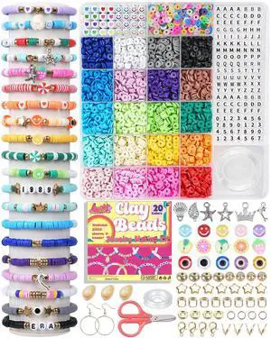Bracelet Making Kit 5000 Pcs Clay Beads Flat Preppy Beads for Friendship Jewelry Making Polymer Heishi Beads with Charms Gifts for Teen Girls Crafts for Girls Ages 6 7 8 9 10 11 12 Bracelet Making Kit 5000 Pcs Clay Beads Flat Preppy Beads for Friendship Jewelry Making Polymer Heishi Beads with Charms Gifts for Teen Girls Crafts for Girls Ages 6 7 8 9 10 11 12