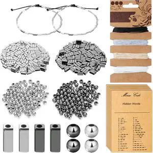Morse Code Bracelet Kit for Jewelry Making, 1200 Beads 20 Decoding Card | DIY Jewelry Making for women men20 Yards Waxed CordRound and Long Tube Spacer Beads ,Handmade Bracelet Necklace Crafts gift Morse Code Bracelet Kit for Jewelry Making, 1200 Beads 20 Decoding Card | DIY Jewelry Making for women men20 Yards Waxed CordRound and Long Tube Spacer Beads ,Handmade Bracelet Necklace Crafts gift
