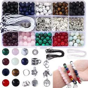 8mm Natural Crystal Stone Beads DIY Jewelry Making Kit | for Bracelet & Necklace Crafting, Healing Gemstone Beads, Ideal Diy Jewelry Craft Supplies 418 Pcs 8mm Natural Crystal Stone Beads DIY Jewelry Making Kit | for Bracelet & Necklace Crafting, Healing Gemstone Beads, Ideal Diy Jewelry Craft Supplies 418 Pcs