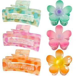 Hair Accessories Gift Set: Nonslip Big Cute Hair Claws, Medium Flower Hair Clips for Thick/Thin Hair, Hair Styling Accessories for Women/Girls Hair Accessories Gift Set: Nonslip Big Cute Hair Claws, Medium Flower Hair Clips for Thick/Thin Hair, Hair Styling Accessories for Women/Girls