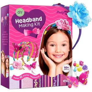 Headband Making Kit for Girls - Arts & Crafts Easter Gift - Make Your Own Fashion Headbands for Kids - DIY Hair Accessories - Gift for Ages 5-12 Year Old Girl - Little Kids Art & Craft Gifts Headband Making Kit for Girls - Arts & Crafts Easter Gift - Make Your Own Fashion Headbands for Kids - DIY Hair Accessories - Gift for Ages 5-12 Year Old Girl - Little Kids Art & Craft Gifts