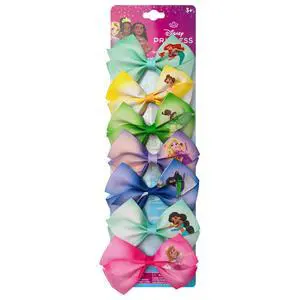 Disney Princess - Girls Hair Accessories Gift Set - Kids Hair Bows - 7 Pcs 4 Inch Bundle - Different Princess on Each Clip - Alligator Clip Ages 3+ Disney Princess - Girls Hair Accessories Gift Set - Kids Hair Bows - 7 Pcs 4 Inch Bundle - Different Princess on Each Clip - Alligator Clip Ages 3+