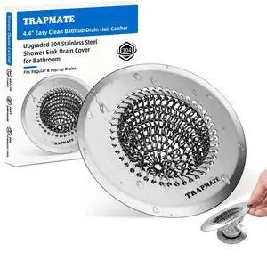 Shower Drain Hair Catcher, 4.4" Easy Clean Bathtub Drain Hair Catcher | Anti-Slip Bath Tub Drain Protector,Anti-Clogging,304 Stainless Steel Shower Sink Drain Cover for Bathroom (Patented Product) Shower Drain Hair Catcher, 4.4" Easy Clean Bathtub Drain Hair Catcher | Anti-Slip Bath Tub Drain Protector,Anti-Clogging,304 Stainless Steel Shower Sink Drain Cover for Bathroom (Patented Product)