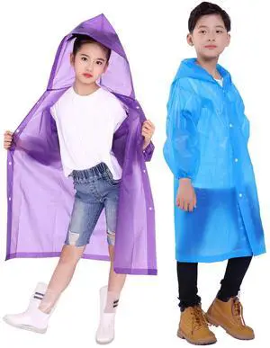 Kids Rain Jacket, 2 Pack Rain Ponchos for Kids - Reusable Raincoats for Boys and Girls Waterproof Outdoor Rain Gear Kids Rain Jacket, 2 Pack Rain Ponchos for Kids - Reusable Raincoats for Boys and Girls Waterproof Outdoor Rain Gear