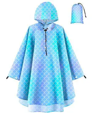 Kids Rain Poncho with Hooded Reusable Waterproof Lightweight Ponchos Kids Boy Girl Raincoat Outwear Kids Rain Poncho with Hooded Reusable Waterproof Lightweight Ponchos Kids Boy Girl Raincoat Outwear