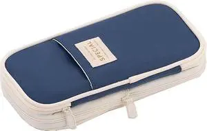 Large Storage Pencil Case Pen Bag with Zipper Big Capacity Pouch Organizer for Office Travel Holder Box (Navy Blue) Large Storage Pencil Case Pen Bag with Zipper Big Capacity Pouch Organizer for Office Travel Holder Box (Navy Blue)