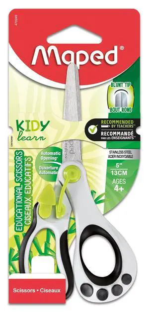 Koopy - Educational scissors - Black/white - 5 in | Spring-Assisted - Child Safety - Ergonomic Design - ideal for Crafting Projects - School Supplies for Kids Koopy - Educational scissors - Black/white - 5 in | Spring-Assisted - Child Safety - Ergonomic Design - ideal for Crafting Projects - School Supplies for Kids