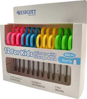 5" Kids Blunt Scissors, Pack of 12, Ambidextrous | 5 Inch Ambidextrous Kids Blunt Safety Scissors, Stainless Steel Blades, Assorted Colors for School, Crafts & Fabric 5" Kids Blunt Scissors, Pack of 12, Ambidextrous | 5 Inch Ambidextrous Kids Blunt Safety Scissors, Stainless Steel Blades, Assorted Colors for School, Crafts & Fabric