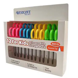 Right & Left-Handed Scissors For Kids - Back to School Essentials, Classroom Must Haves, Art Supplies - 5-Inch Pointed Safety Scissors - Assorted Colors - 12 Pack (ACM13141) Right & Left-Handed Scissors For Kids - Back to School Essentials, Classroom Must Haves, Art Supplies - 5-Inch Pointed Safety Scissors - Assorted Colors - 12 Pack (ACM13141)