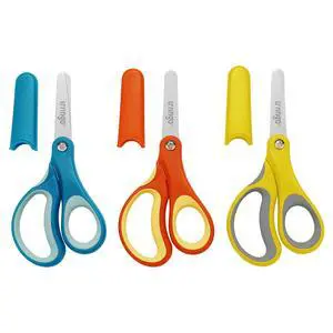 Kids Safety Scissors 3 Pack, 5" Blunt School Craft | Protective Blade Covers, Left Right Handle Design, Ages 4+, Preschool Classroom Supplies Kids Safety Scissors 3 Pack, 5" Blunt School Craft | Protective Blade Covers, Left Right Handle Design, Ages 4+, Preschool Classroom Supplies