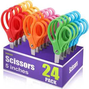 24 Pack 5" Kids Scissors Safety Children Small Scissors for School | 5 Inch Kid Scissors Bulk Blunt Round Tip Scissors Children Student Scissors for Classroom Kindergarten Age 5-8 Comfort Grip 24 Pack 5" Kids Scissors Safety Children Small Scissors for School | 5 Inch Kid Scissors Bulk Blunt Round Tip Scissors Children Student Scissors for Classroom Kindergarten Age 5-8 Comfort Grip