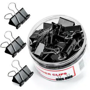 Binder Clips, 48 Pcs Medium Binder Clips, Kalerr Black Binder Clip Medium, 1.25 Inches Office Clip with Container, Paper Binder Clip Office Supplies, Paper Clamps Bulk for Office, Home, School Binder Clips, 48 Pcs Medium Binder Clips, Kalerr Black Binder Clip Medium, 1.25 Inches Office Clip with Container, Paper Binder Clip Office Supplies, Paper Clamps Bulk for Office, Home, School