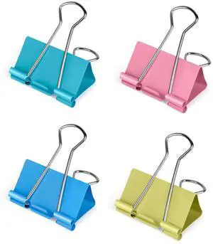 Medium Binder Clips 1.25 inch Length, (40 Pcs) Colorful Paper Clips Medium for Office Medium Binder Clips 1.25 inch Length, (40 Pcs) Colorful Paper Clips Medium for Office