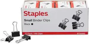 Binder Clips, Small Size, 0.38" Capacity, Black, 144 Pack Compact Clips for Documents, Notes & Office Use | Compact clips secure documents and notes for everyday office use. Binder Clips, Small Size, 0.38" Capacity, Black, 144 Pack Compact Clips for Documents, Notes & Office Use | Compact clips secure documents and notes for everyday office use.