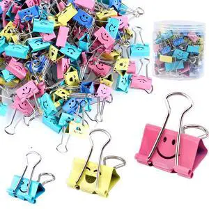 80pack Binder Clips, Limque Paper Clips,Paper Clamps with Colored Cute Hollow Smiling Face,80 Pcs Assorted Size Clip, for Office,Teacher Gifts and Kitchen 80pack Binder Clips, Limque Paper Clips,Paper Clamps with Colored Cute Hollow Smiling Face,80 Pcs Assorted Size Clip, for Office,Teacher Gifts and Kitchen