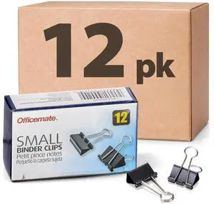 Small Binder Clips, Black, 12 Boxes of 1 Dozen Each (144 Total) (99020) Small Binder Clips, Black, 12 Boxes of 1 Dozen Each (144 Total) (99020)