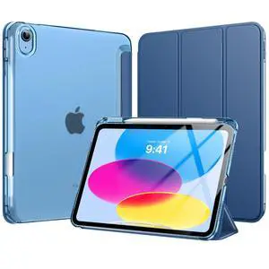 for iPad A16 11th Generation Case 11 Inch 2025 with Pencil Holder,Navy | For iPad 10th Generation Case 10.9 Inch 2022, Slim Light Trifold Protective Cover with Hard PC Translucent Back Shell for iPad A16 11th Generation Case 11 Inch 2025 with Pencil Holder,Navy | For iPad 10th Generation Case 10.9 Inch 2022, Slim Light Trifold Protective Cover with Hard PC Translucent Back Shell