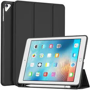 Slim Case for 9.7 iPad 6th & 5th & Air 2 & Air 1st Generation | Soft TPU Cover Back with Pencil Holder, Auto Wake/Sleep -Black Slim Case for 9.7 iPad 6th & 5th & Air 2 & Air 1st Generation | Soft TPU Cover Back with Pencil Holder, Auto Wake/Sleep -Black