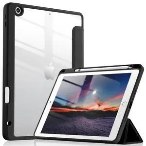for iPad 9th /8th /7th Generation Case(2021/2020/2019) 10.2 inch | Full Body Protective Cover with Pencil Holder, Clear Case Designed for iPad 10.2 Inch, Auto Sleep/Wake Cover, Black for iPad 9th /8th /7th Generation Case(2021/2020/2019) 10.2 inch | Full Body Protective Cover with Pencil Holder, Clear Case Designed for iPad 10.2 Inch, Auto Sleep/Wake Cover, Black