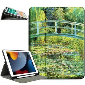 for iPad 9th/7th/8th Generation Case 10.2-inch, Fit iPad Pro 10.5 Inch Case, for iPad Air 3rd Generation Cases 10.5-inch, Slim, Pencil Holder & 4 Viewing Angles & Typing Stand, Water Lilies for iPad 9th/7th/8th Generation Case 10.2-inch, Fit iPad Pro 10.5 Inch Case, for iPad Air 3rd Generation Cases 10.5-inch, Slim, Pencil Holder & 4 Viewing Angles & Typing Stand, Water Lilies