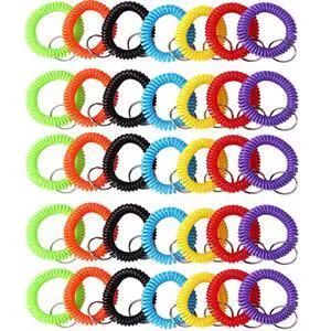70Pcs Colorful Stretchy Keychain Bracelet Spiral Wristband Keychain for Outdoor, Gym 70Pcs Colorful Stretchy Keychain Bracelet Spiral Wristband Keychain for Outdoor, Gym