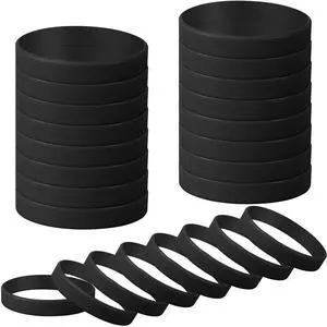 24 Pcs Plain Silicone Rubber Bracelets Solid Color Rubber Wristbands Sports Elastic Rubber Bands for Stretch Silicone Wristband Wrist Bands for Women Men Teen Part Decorations Gifts (Black) 24 Pcs Plain Silicone Rubber Bracelets Solid Color Rubber Wristbands Sports Elastic Rubber Bands for Stretch Silicone Wristband Wrist Bands for Women Men Teen Part Decorations Gifts (Black)