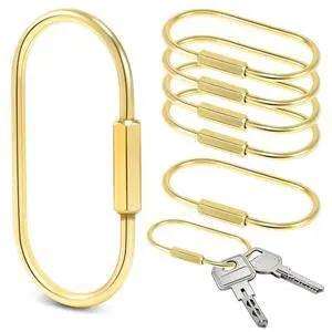 6 Pack Brass Keychain Gold Carabiner Clip with Secure Locking Screw Carabiners Key Holder Keychains Key Ring for Outdoor Camping Paracord Lanyard Keys Chain Backpack Bags Luggage Tags Clip Anti-Theft 6 Pack Brass Keychain Gold Carabiner Clip with Secure Locking Screw Carabiners Key Holder Keychains Key Ring for Outdoor Camping Paracord Lanyard Keys Chain Backpack Bags Luggage Tags Clip Anti-Theft