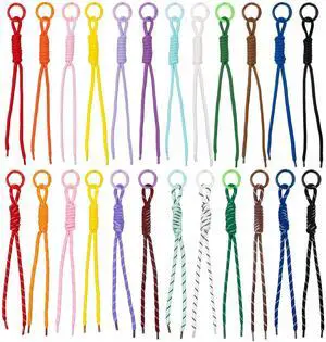 24PCS Cute Nylon Paracord Keychain with 24Pcs Key Rings Braided Rope Keychain Y2k Vintage Bag Charm for Purse, Backpack (24+24-Piece Set) 24PCS Cute Nylon Paracord Keychain with 24Pcs Key Rings Braided Rope Keychain Y2k Vintage Bag Charm for Purse, Backpack (24+24-Piece Set)