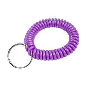 2 Spiral Wrist Coil with Steel Key Ring, Flexible Wrist Band Key Chain Bracelet, Stretches to 12, Purple 1 PK (410651) 2 Spiral Wrist Coil with Steel Key Ring, Flexible Wrist Band Key Chain Bracelet, Stretches to 12, Purple 1 PK (410651)