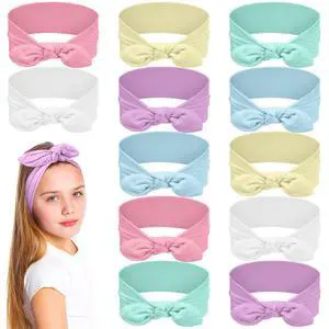 12 Pack Girls Headbands, Rabbit Ear Bow Hairbands | Cute Toddler Headbands Bulk, Pastel Color, Stretchy Wide Cloth Hair Accessories, for Kids Birthday Party Favors, Gifts 12 Pack Girls Headbands, Rabbit Ear Bow Hairbands | Cute Toddler Headbands Bulk, Pastel Color, Stretchy Wide Cloth Hair Accessories, for Kids Birthday Party Favors, Gifts