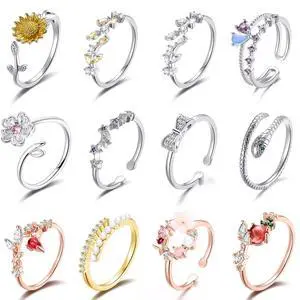12 Pcs Rose Gold Rings for Women Knuckle Rings Set - Engagement Rings for Women - Cubic Zirconia Rings for Teen Girls - Stackable Rings for Women Finger Rings- Pack of Silver Rings for Teen Girls 12 Pcs Rose Gold Rings for Women Knuckle Rings Set - Engagement Rings for Women - Cubic Zirconia Rings for Teen Girls - Stackable Rings for Women Finger Rings- Pack of Silver Rings for Teen Girls
