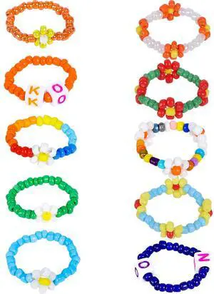 Stretchy Acrylic Toe & Finger Rings, Mixed Bright Colors,10Pcs | Mixed Color Jewelry Set | Adjustable Ring | for Teens Women Stretchy Acrylic Toe & Finger Rings, Mixed Bright Colors,10Pcs | Mixed Color Jewelry Set | Adjustable Ring | for Teens Women
