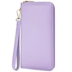 Women's Vegan Leather Clutch Wallet with Zip, Hand Strap, Large Capacity Women's Vegan Leather Clutch Wallet with Zip, Hand Strap, Large Capacity