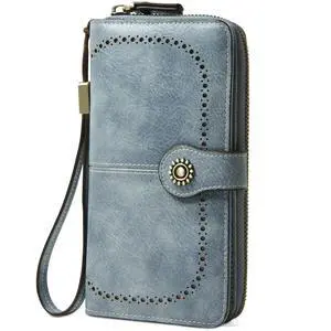 Wallet for Women RFID Blocking Leather Large Capacity Credit Card Holder Ladies Phone Clutch Travel Long Wallets Purse Wristlet Blue Wallet for Women RFID Blocking Leather Large Capacity Credit Card Holder Ladies Phone Clutch Travel Long Wallets Purse Wristlet Blue