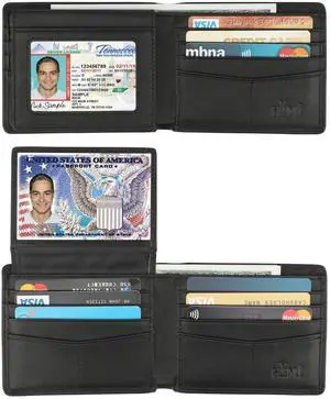 Wallet for Men-Genuine Leather RFID Blocking Bifold Stylish Wallet With 2 ID Window (Vintage Black) Wallet for Men-Genuine Leather RFID Blocking Bifold Stylish Wallet With 2 ID Window (Vintage Black)