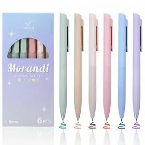 6 PCS Pastel Gel Pens, 0.5mm Colored Ink Retractable Pens For Journaling | Quick-Drying Pastel Colored, Smooth 0.5mm Fine Point, Retractable Design, Ideal for Writing Note-Taking Journal School Office 6 PCS Pastel Gel Pens, 0.5mm Colored Ink Retractable Pens For Journaling | Quick-Drying Pastel Colored, Smooth 0.5mm Fine Point, Retractable Design, Ideal for Writing Note-Taking Journal School Office