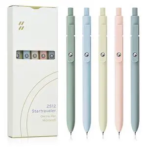 Gel Pens, 5 Pcs 0.5mm Fine Point Smooth Writing Japanese Cute High-End Series Black Ink Pens for Journaling Note Taking, School Office Supplies for Women Men (5 Pcs Morandi) Gel Pens, 5 Pcs 0.5mm Fine Point Smooth Writing Japanese Cute High-End Series Black Ink Pens for Journaling Note Taking, School Office Supplies for Women Men (5 Pcs Morandi)