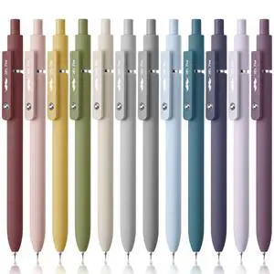 Retractable Gel Pens, 12 Pack, Morandi and Vintage Barrels | Fast Dry, Black Gel Pens Fine Point 0.5mm, Aesthetic Pens for Journaling Retractable Gel Pens, 12 Pack, Morandi and Vintage Barrels | Fast Dry, Black Gel Pens Fine Point 0.5mm, Aesthetic Pens for Journaling