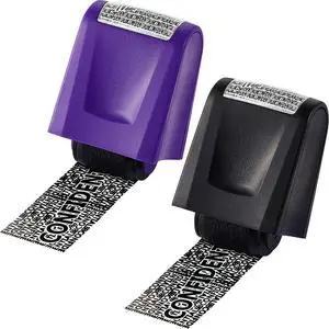 2 Pcs Identity Theft Prevention Roller Stamp Confidential Privacy Stamp Roller Guard Your ID Address Blocker Rolling Security for Mail Account(Black and Purple, Medium) 2 Pcs Identity Theft Prevention Roller Stamp Confidential Privacy Stamp Roller Guard Your ID Address Blocker Rolling Security for Mail Account(Black and Purple, Medium)