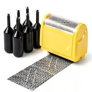Identity Theft Protection Roller Stamp - Confidential Privacy Guard ID | Wide Coverage Ink Roller + 6 Refill Bottles, ideal for Home Office to shield Addresses, Account IDs & private data Identity Theft Protection Roller Stamp - Confidential Privacy Guard ID | Wide Coverage Ink Roller + 6 Refill Bottles, ideal for Home Office to shield Addresses, Account IDs & private data